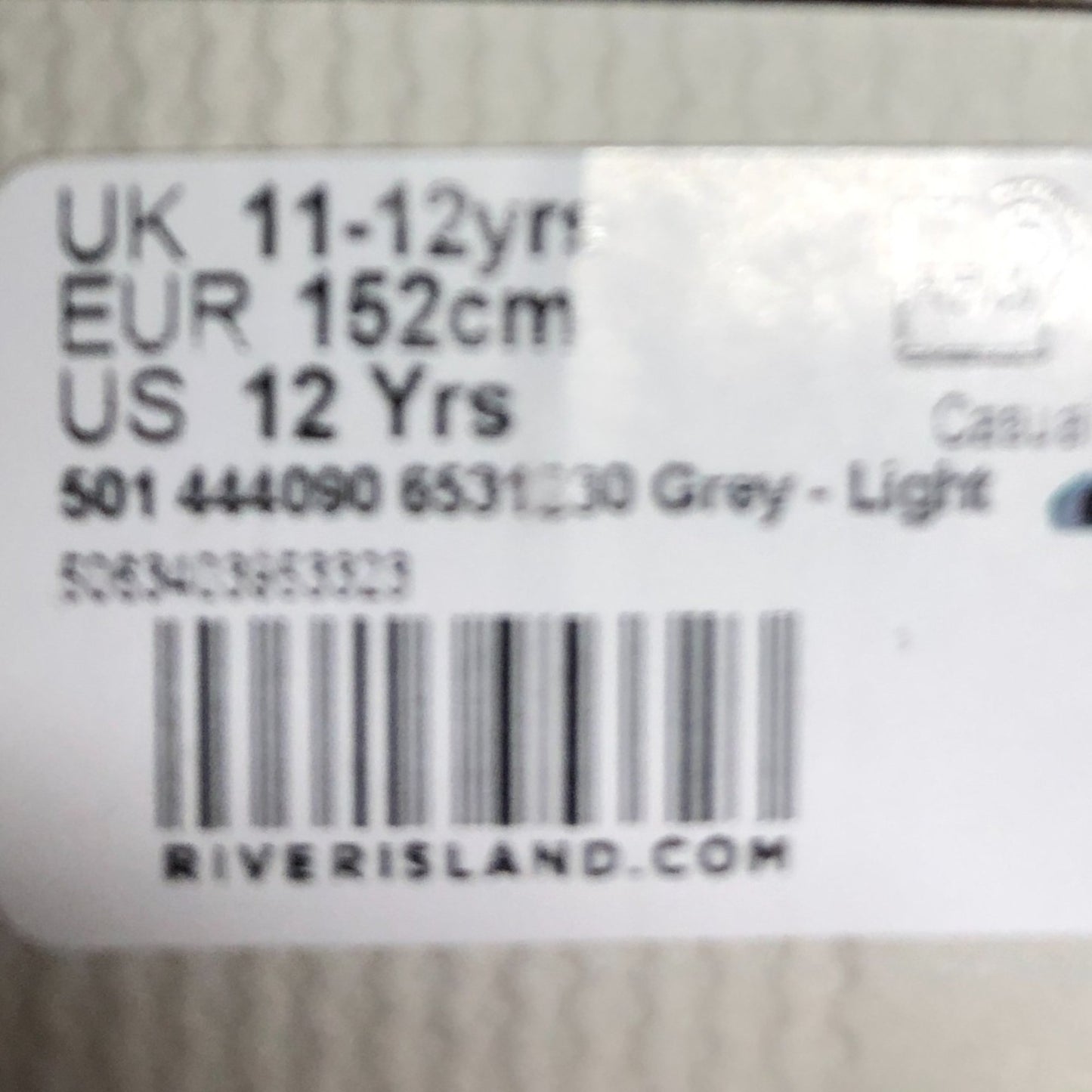 River Island Grey Love Print T-Shirt 11-12Yrs Girls Casual Short Sleeve Top