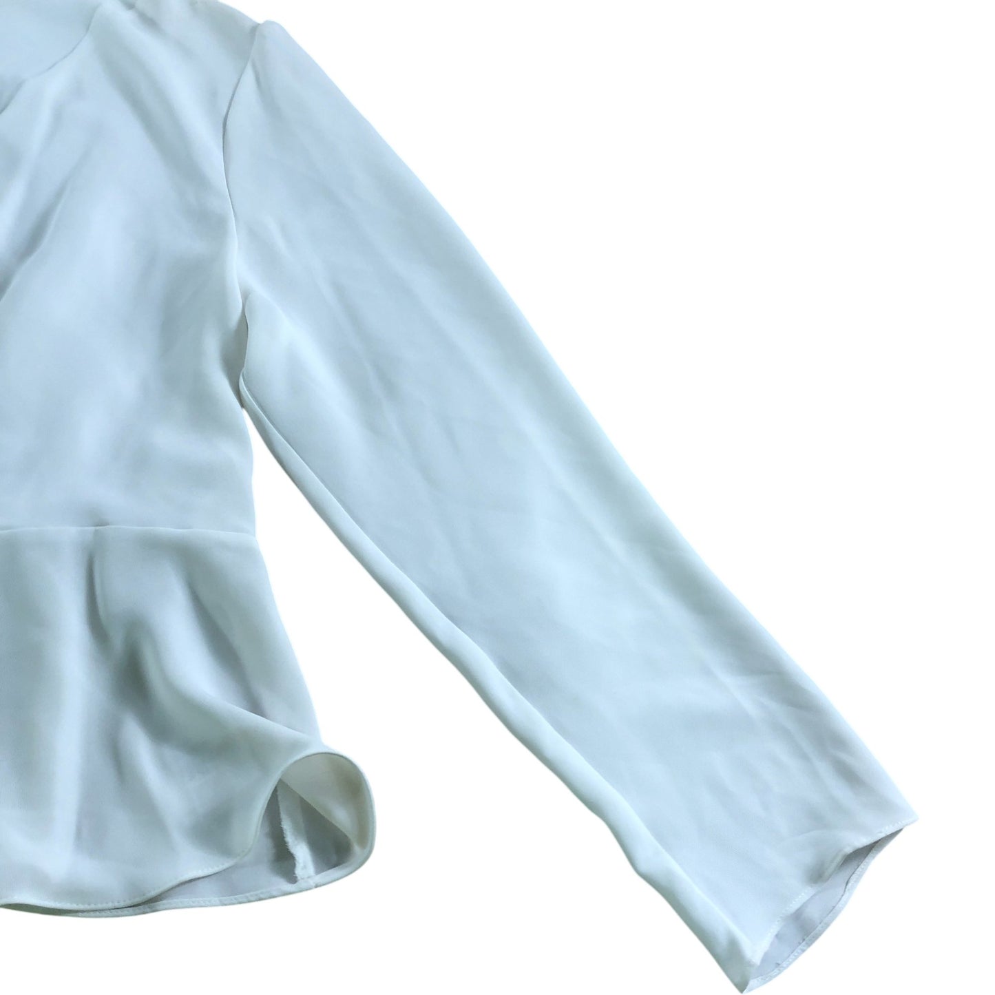 River Island UK14 Women's White Long Sleeve Blouse