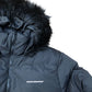 Closure LDN Black Fur Hooded Puffer Jacket Size 14