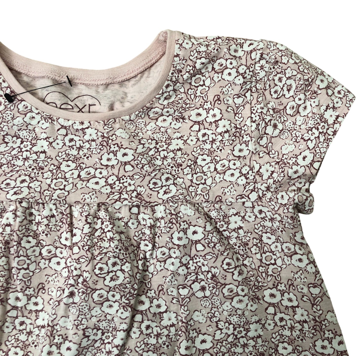 Girls Floral Pattern Top Size 5-6 Years Organic Cotton Pink
