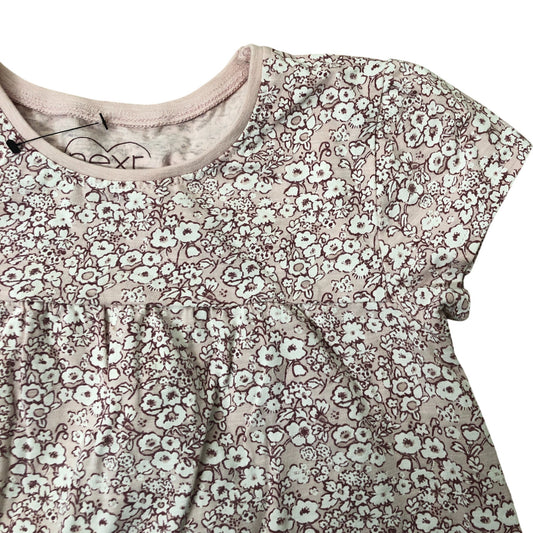 Girls Floral Pattern Top Size 5-6 Years Organic Cotton Pink
