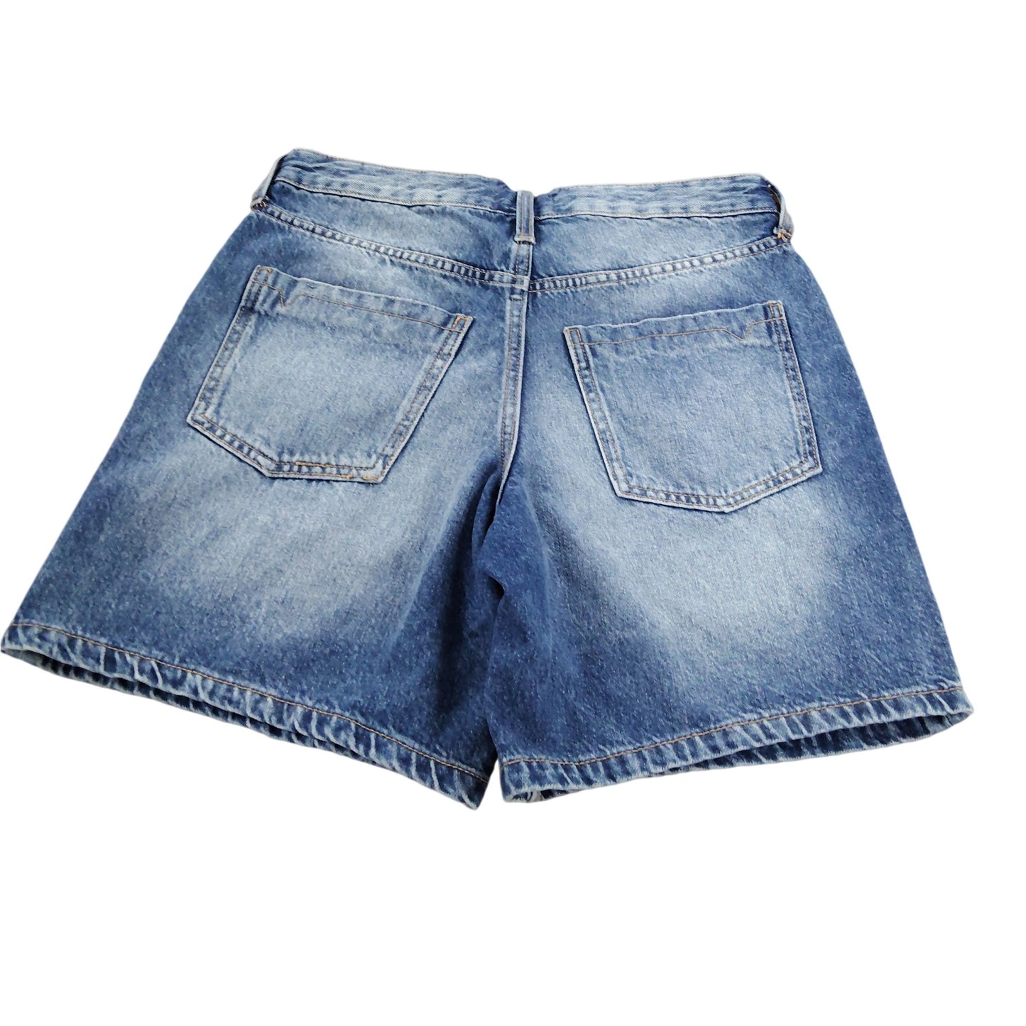River Island Denim Shorts UK8 Women's High Waisted Light Wash Casual