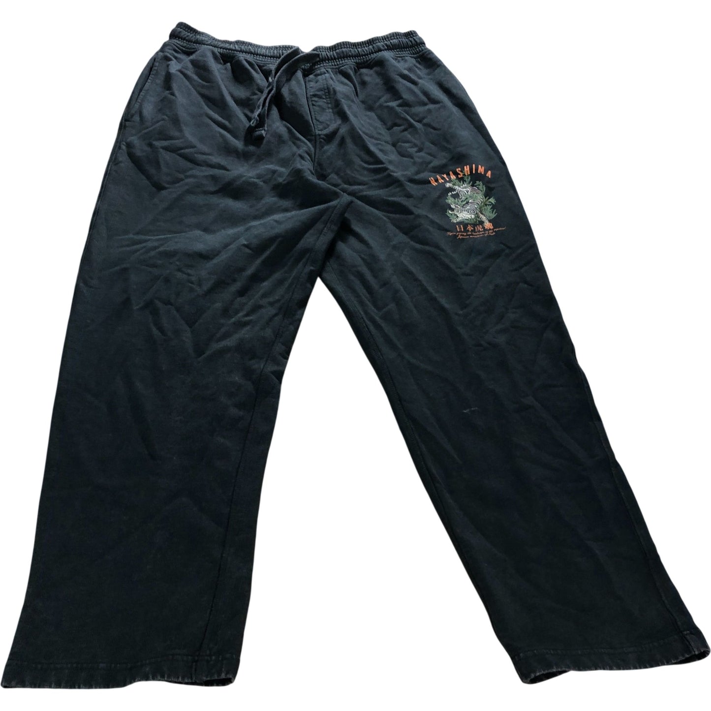 River Island Hayashima XL Men's Black Sweatpants Tiger Print Cotton Activewear