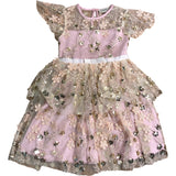 Three Sixty Girls Pink Embellished Dress Size 2-3 Years Floral Design