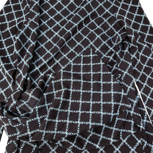 River Island Long Sleeve Top Size 10 Women's Brown Check Pattern Style