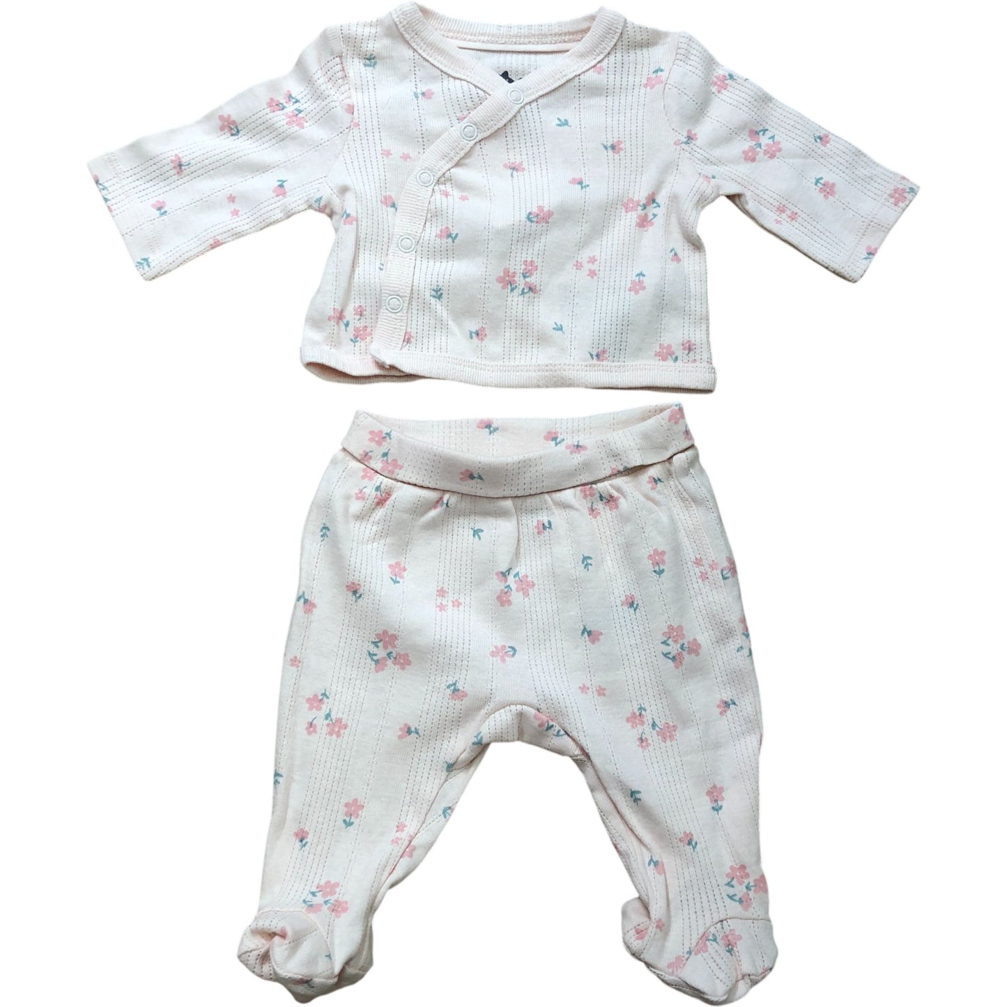 Cute Floral Baby Outfit Set 0-3 Months Girls Cotton Pink 56cm
