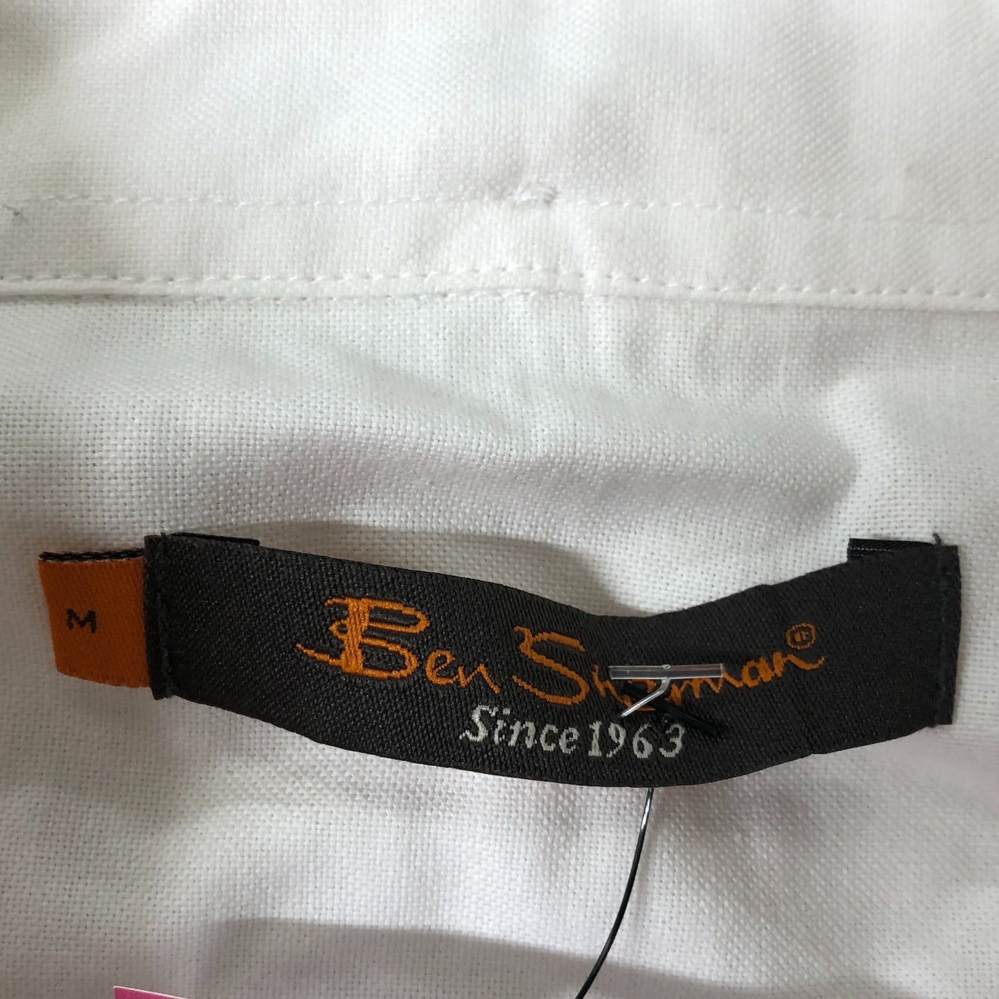 Ben Sherman Short Sleeve Shirt M Men's White 100% Cotton Pocket Detail