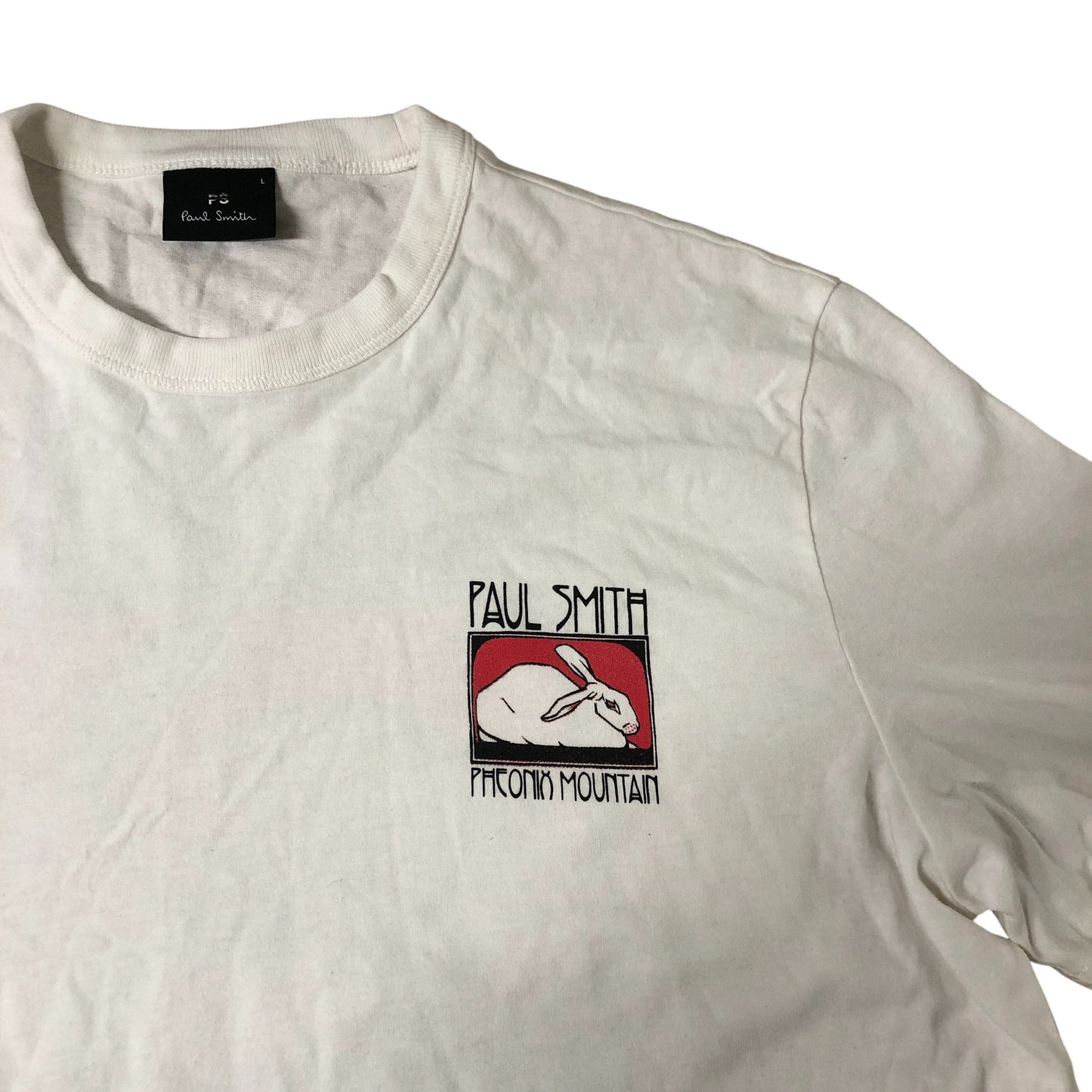 Paul Smith Phoenix Mountain T Shirt Men's Large Organic Cotton Cream Colour