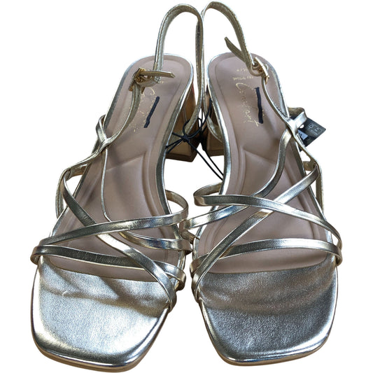 Gold Tamara Slingback Sandals Block Heel Size 6