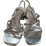 Gold Tamara Slingback Sandals Block Heel Size 6
