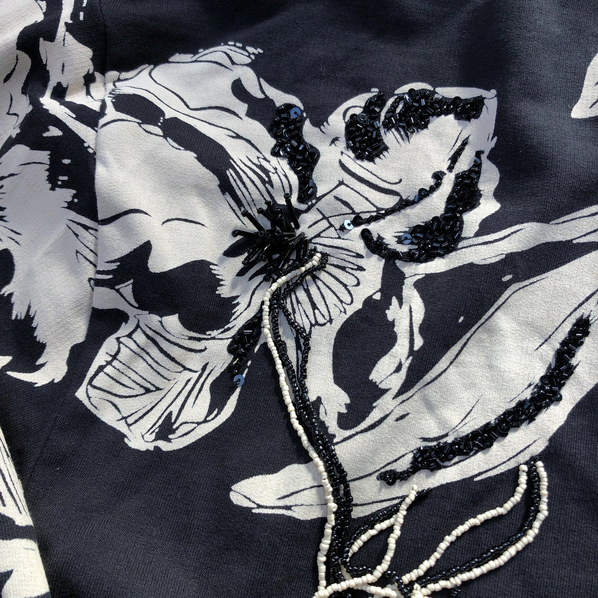 River Island Black Floral Print Sweatshirt Women's Long Sleeve Top Size Small