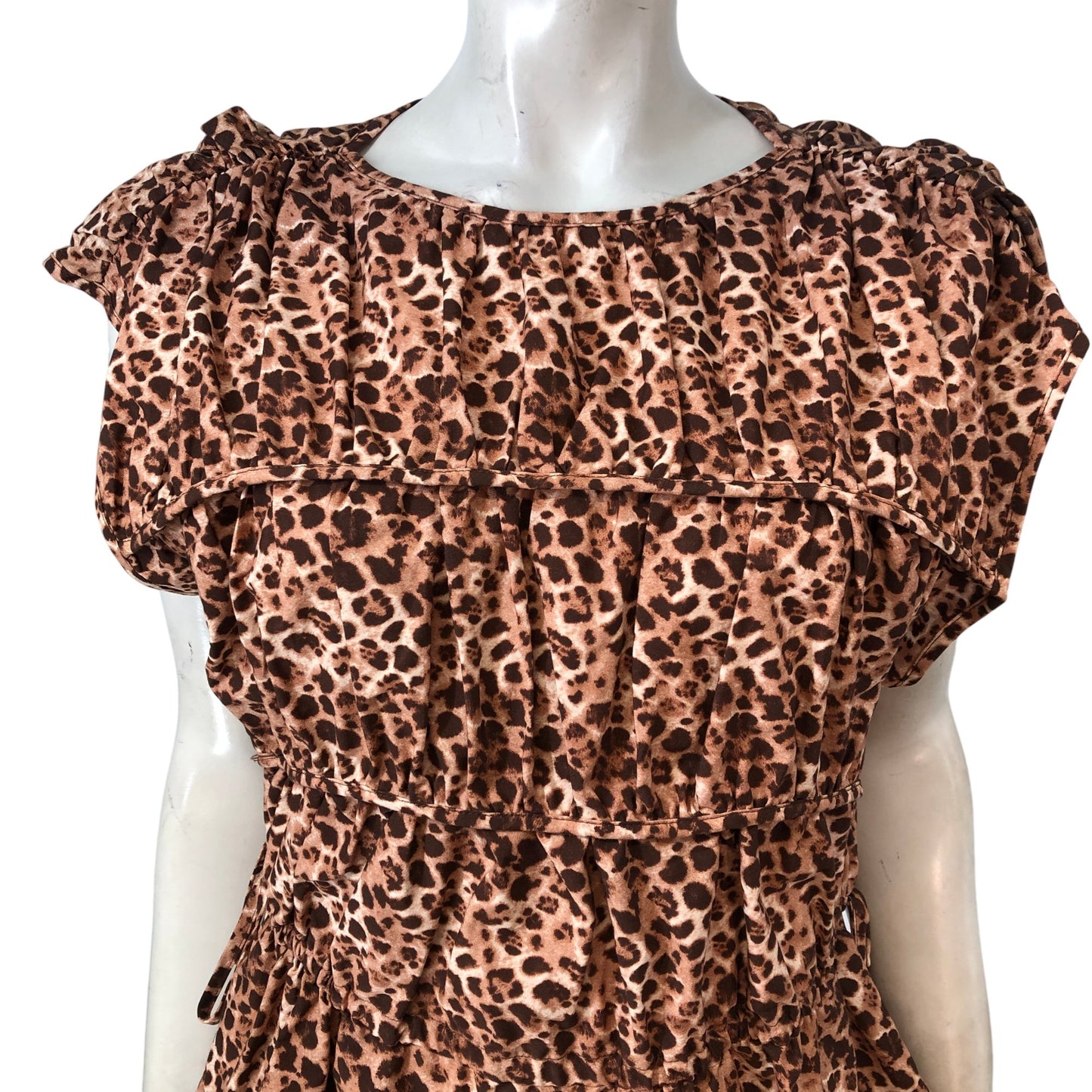 River Island Radical Romance Top UK16 Women's Leopard Print Blouse Sleeveless