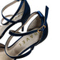 Ravel Strappy Heels UK4 Women's Navy Blue Sparkly Stiletto Shoes