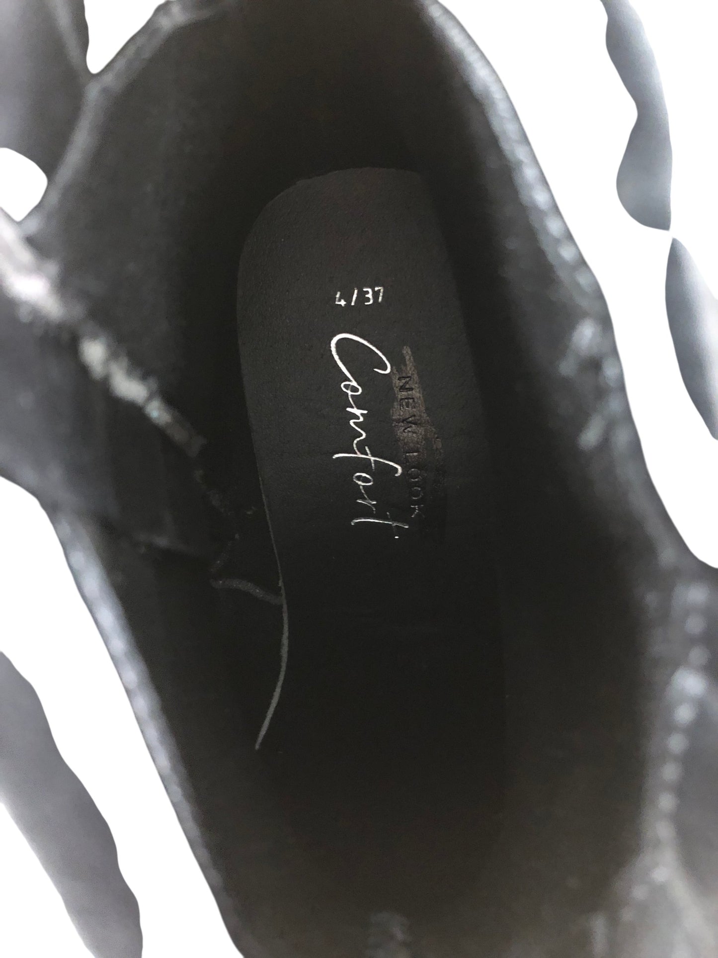 Women's Black Ankle Boots UK4Studded Detail Zip Up Western Style