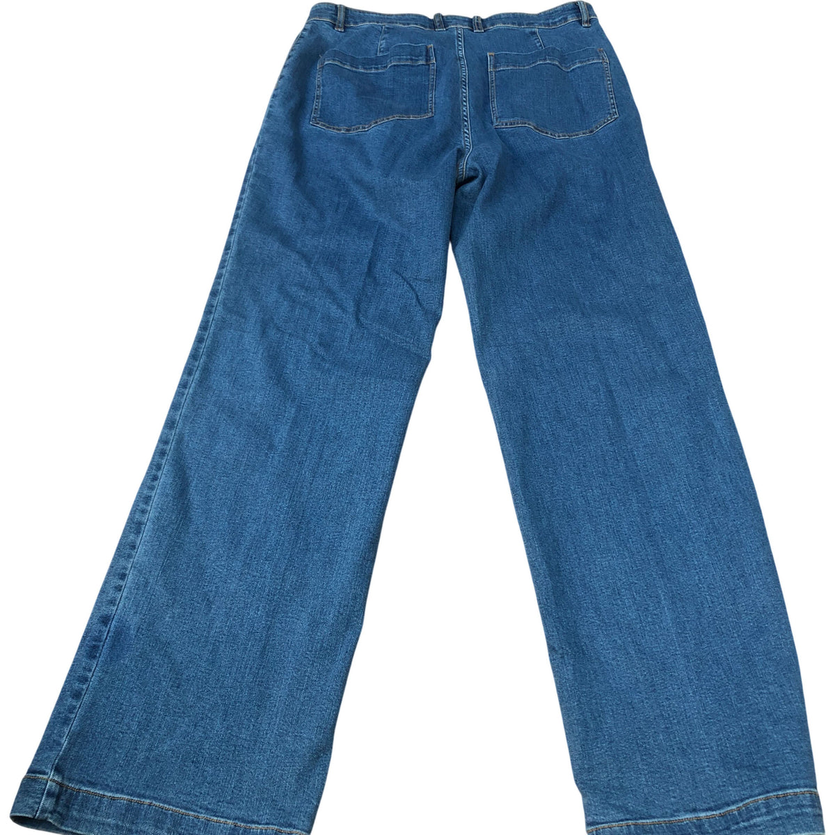Baukjen Jeans UK Size 16 Women's Blue High Waist Organic Cotton Straight Leg