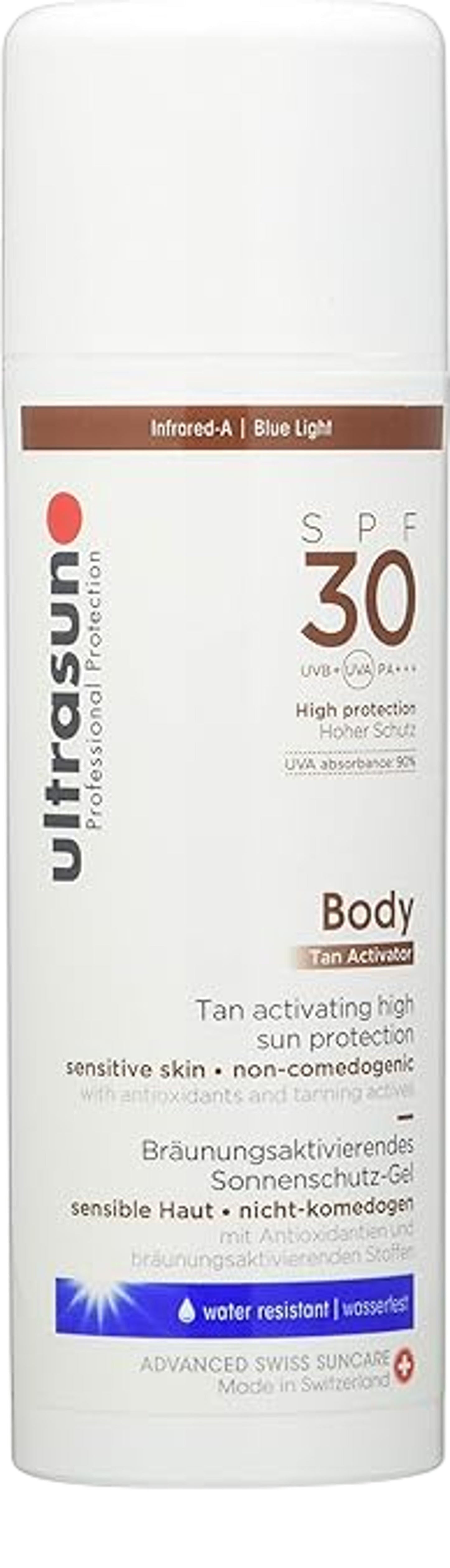 ULTRASUN SPF30 Body Tan Activator 150ml High Protection Non Greasy Gel