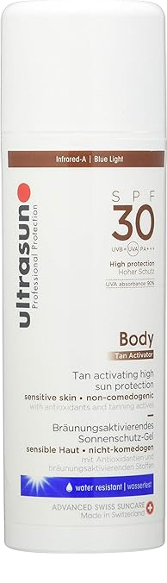 ULTRASUN SPF30 Body Tan Activator 150ml High Protection Non Greasy Gel