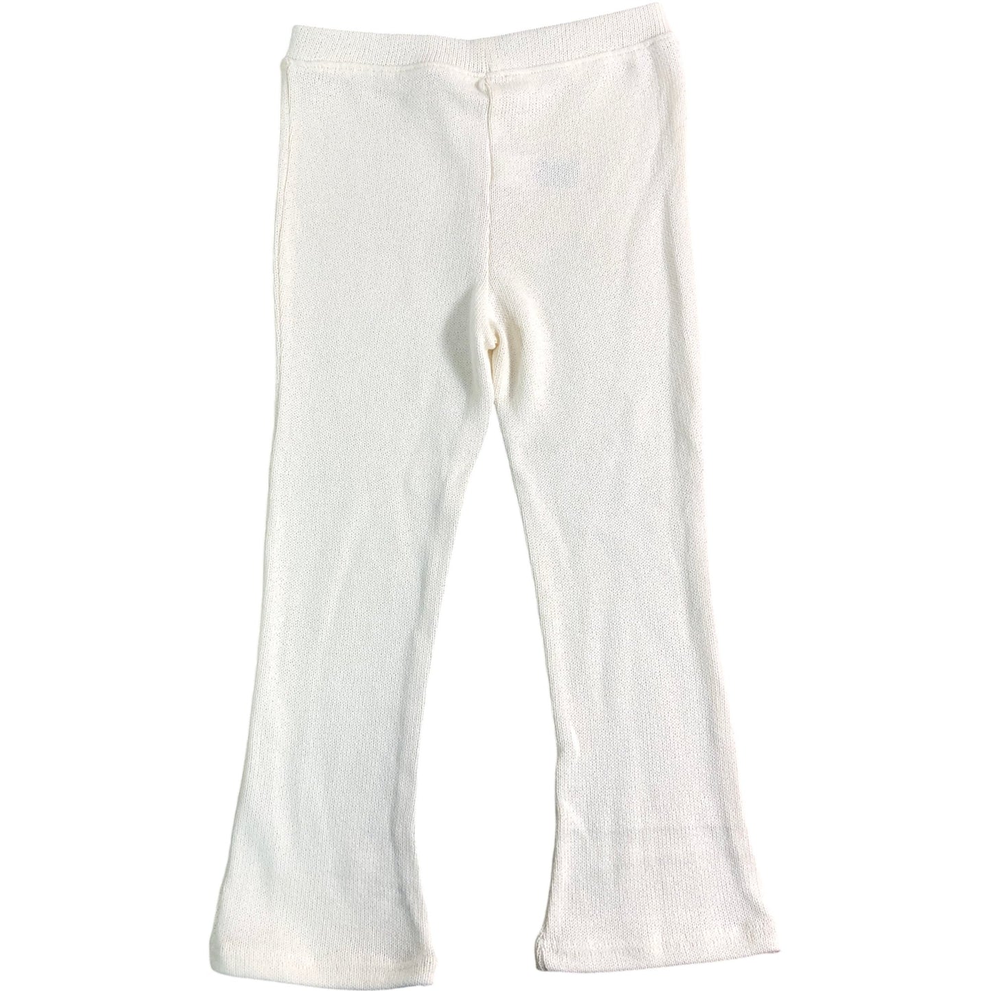 RIVER ISLAND Mini Leggings 4/5 Years Girls Cream Flared Stretch Knit Trousers