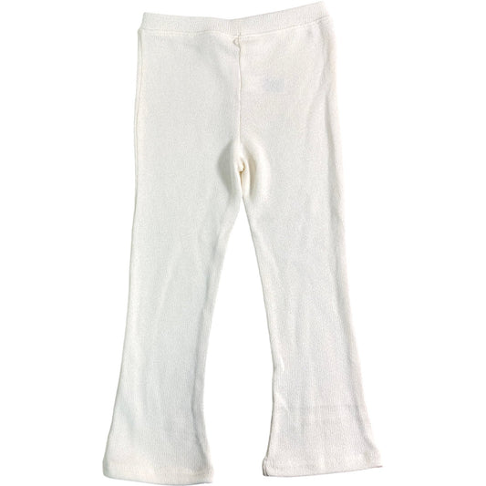 RIVER ISLAND Mini Leggings 4/5 Years Girls Cream Flared Stretch Knit Trousers
