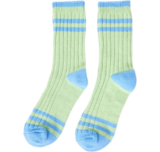 Green and Blue Sporty Supersoft Socks One Size - Two Pack