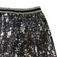 Kids Sparkly Black & Silver Sequin Trousers Size 11 Years