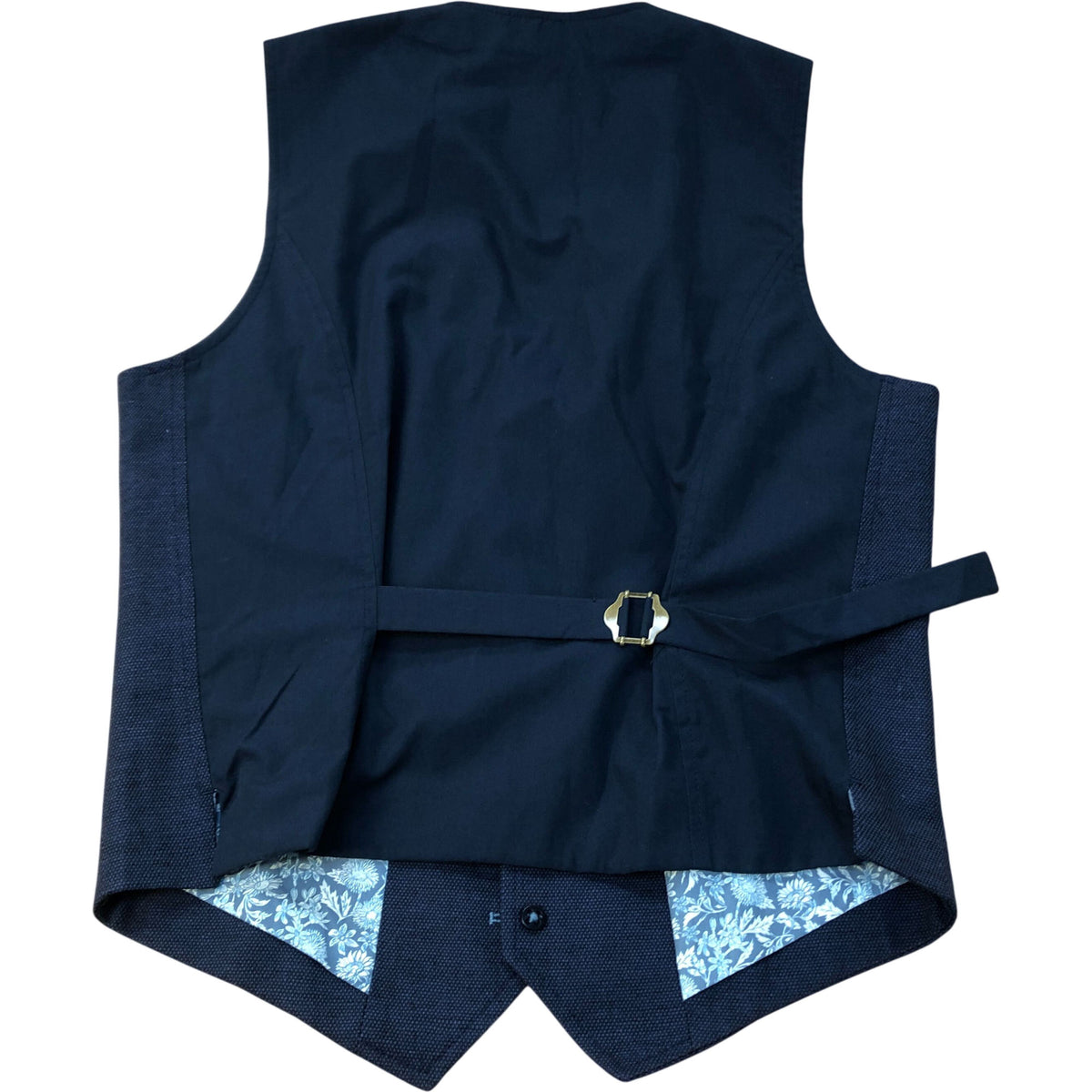 Men's Waistcoat Size Small Stylish Navy Blue Button Up Fashion