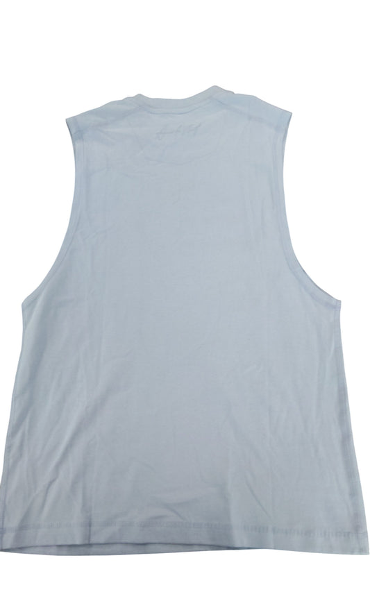 River Island Sleeveless T-Shirt XS Men's Light Blue Cotton Basic Top