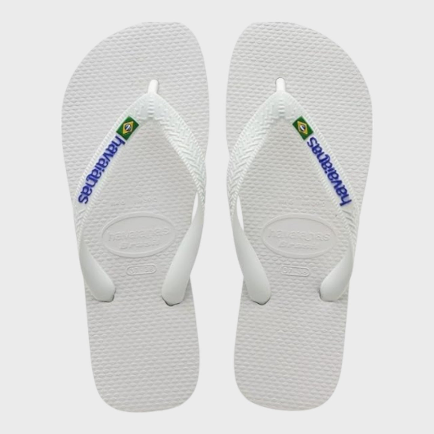 White Havaianas  Brazil Logo Flip Flops