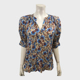 Claudie Pierlot Beige Floral Printed Blouse - Size 10