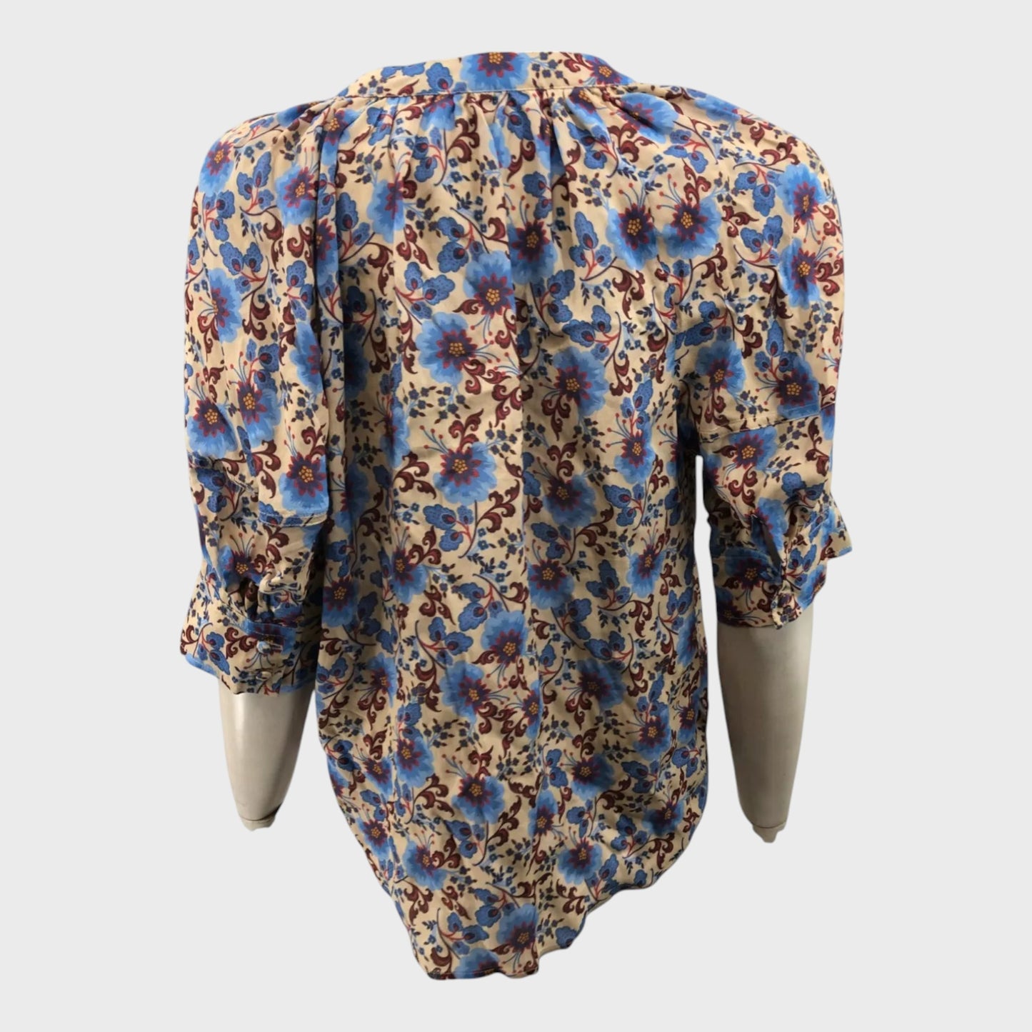 Claudie Pierlot Beige Floral Printed Blouse - Size 10