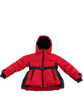 TED BAKER Girls Puffer Jacket 6yrs Hooded Red Belted Water Resistant